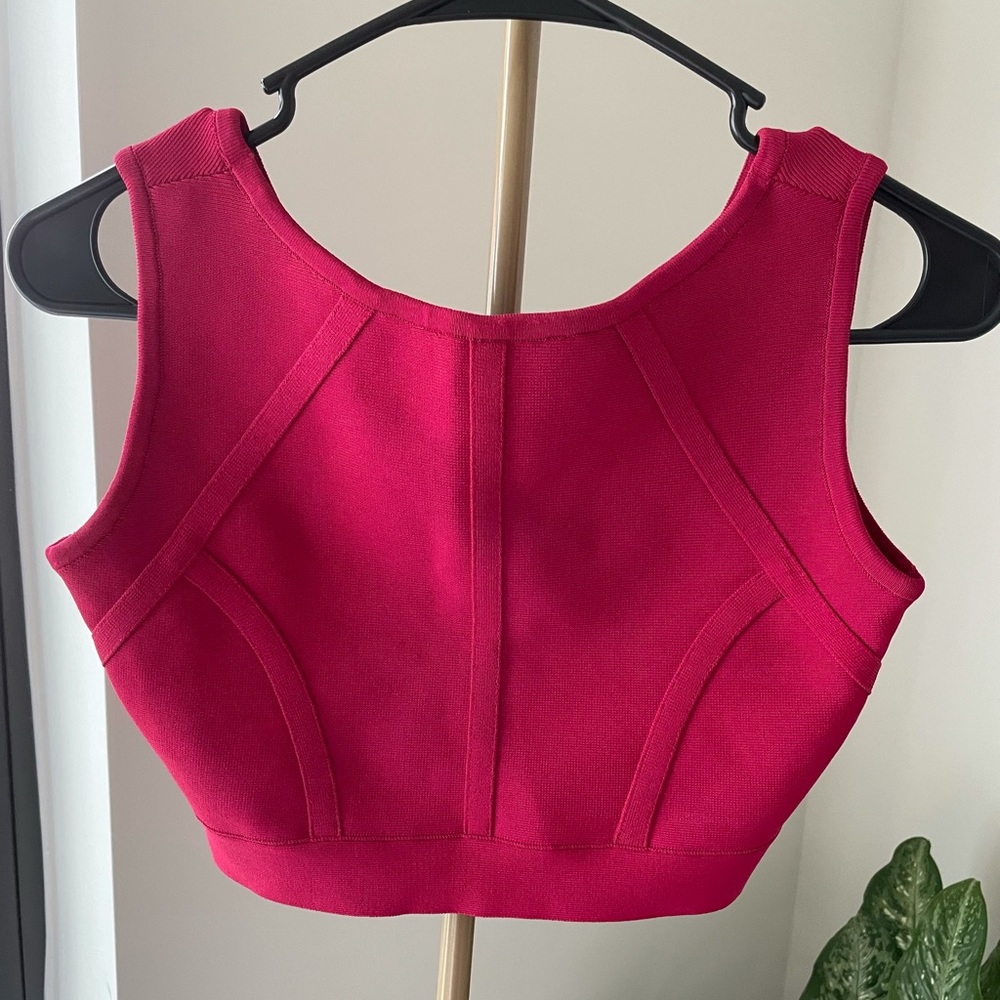 Hot pink BCBG MAX AZRIA Bandage Crop Top
